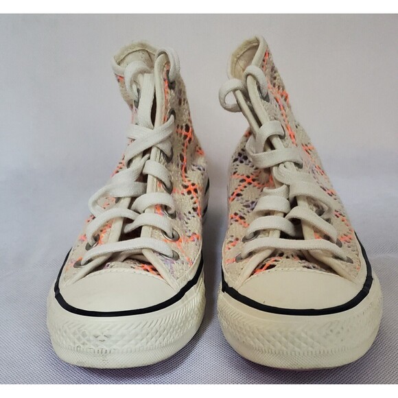 Converse Chuck Taylor Lace Up Hi Top Summer Boho Crochet Womens 7 Multi Color - Picture 3 of 8